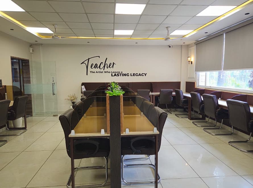 The AIS staff room — shared desks and collaboration space